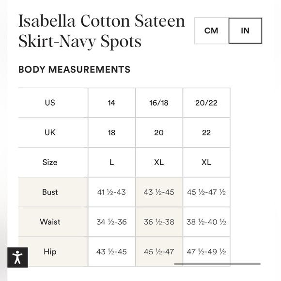 BODEN Isabella Cotten Sateen Skirt - Navy Spots, Size US 14 - Picture 9 of 9